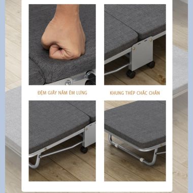 GIƯỜNG GẤP GỌN VĂN PHÒNG CÓ BÁNH XE