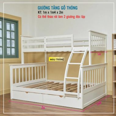 GIƯỜNG TẦNG GỖ THÔNG
